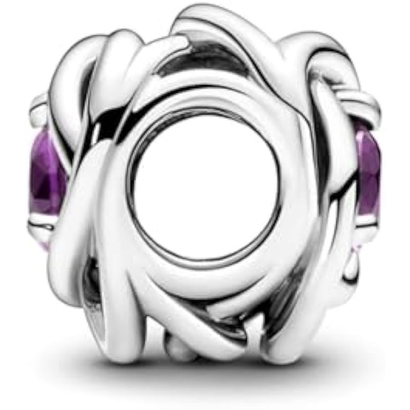 عربست Pandora February Purple Eternity Circle Charm Bracelet Charm Moments Bracelets - Stunning Women's Jewelry - Gift for Women - Made with Sterling Silver & Man-Made Crystal - Image 4